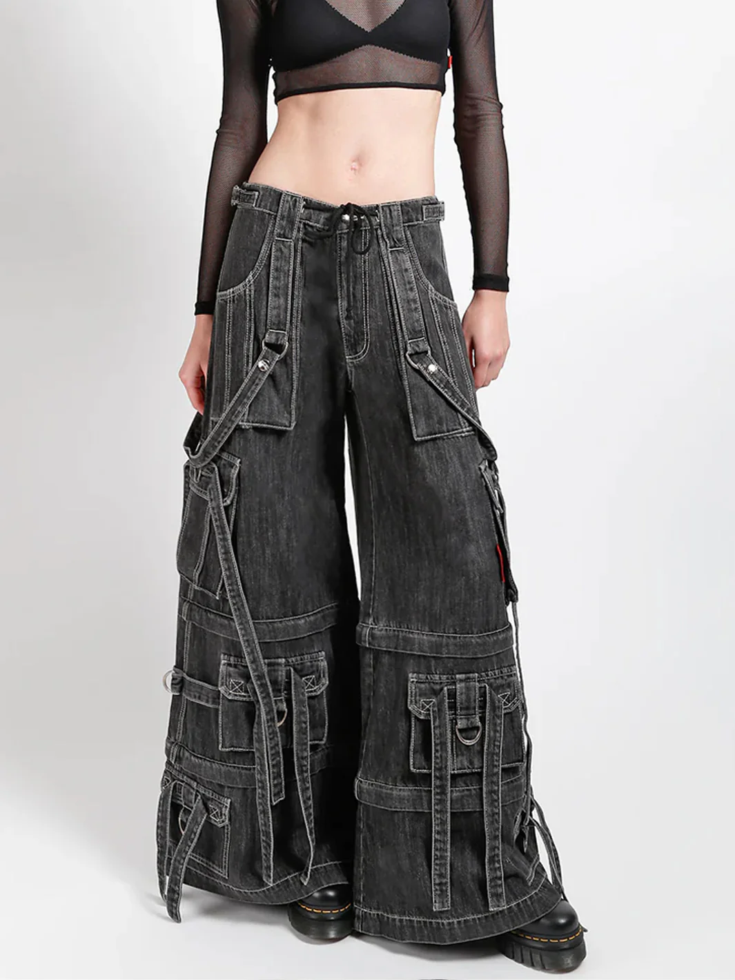 RING STRAP PANT - BLACK DENIM - Image 4