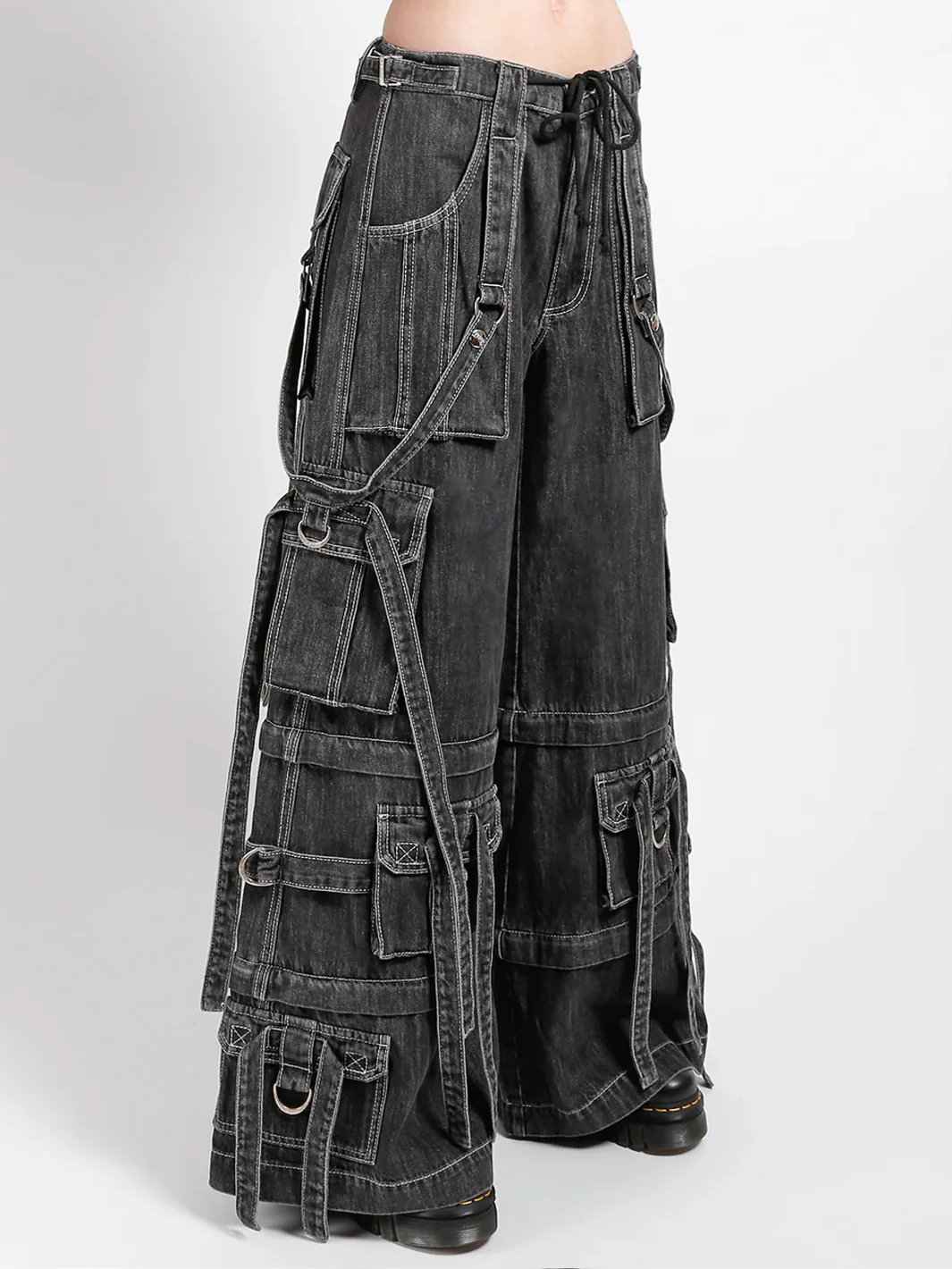 RING STRAP PANT - BLACK DENIM - Image 5