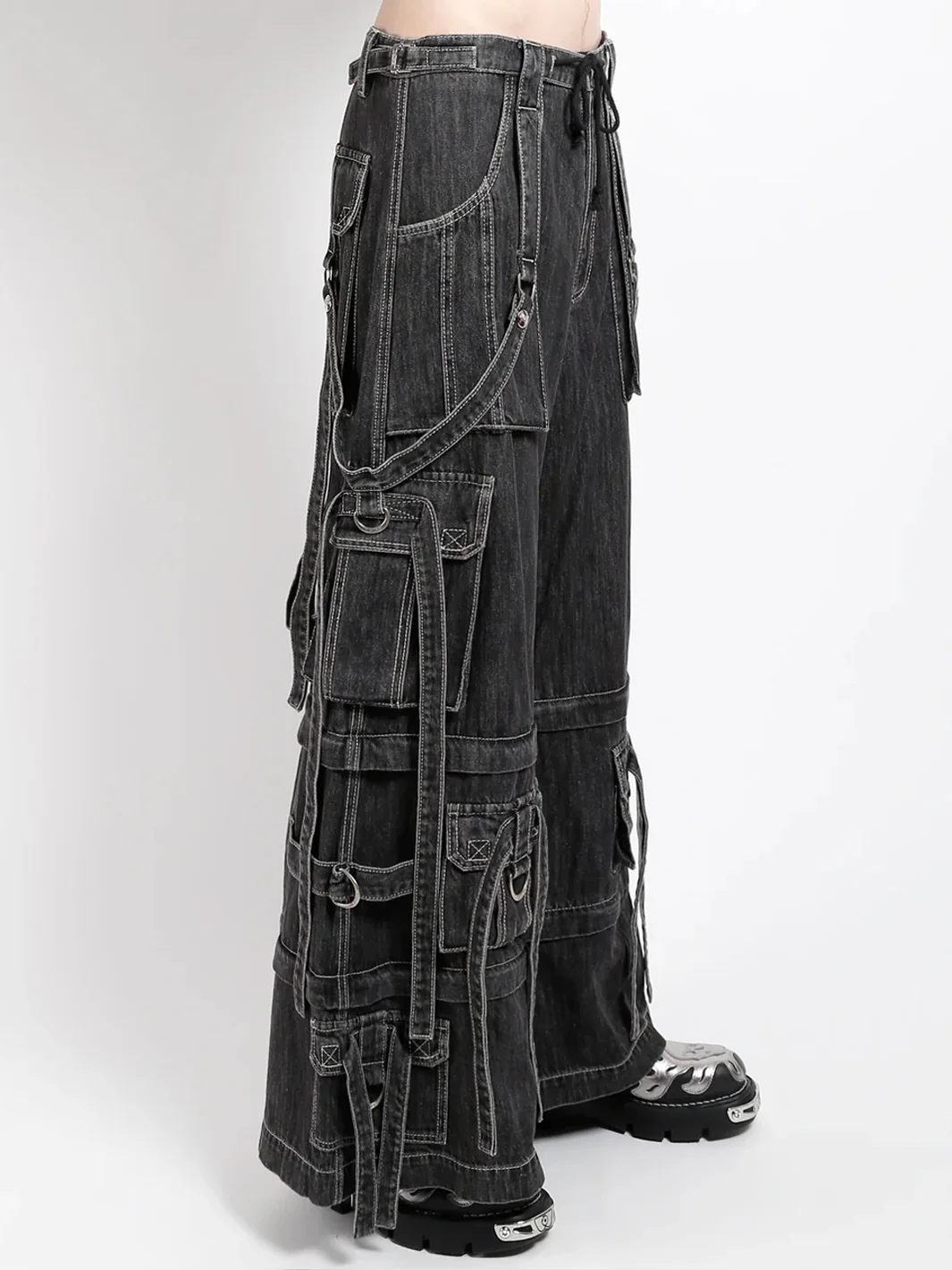 RING STRAP PANT - BLACK DENIM - Image 9