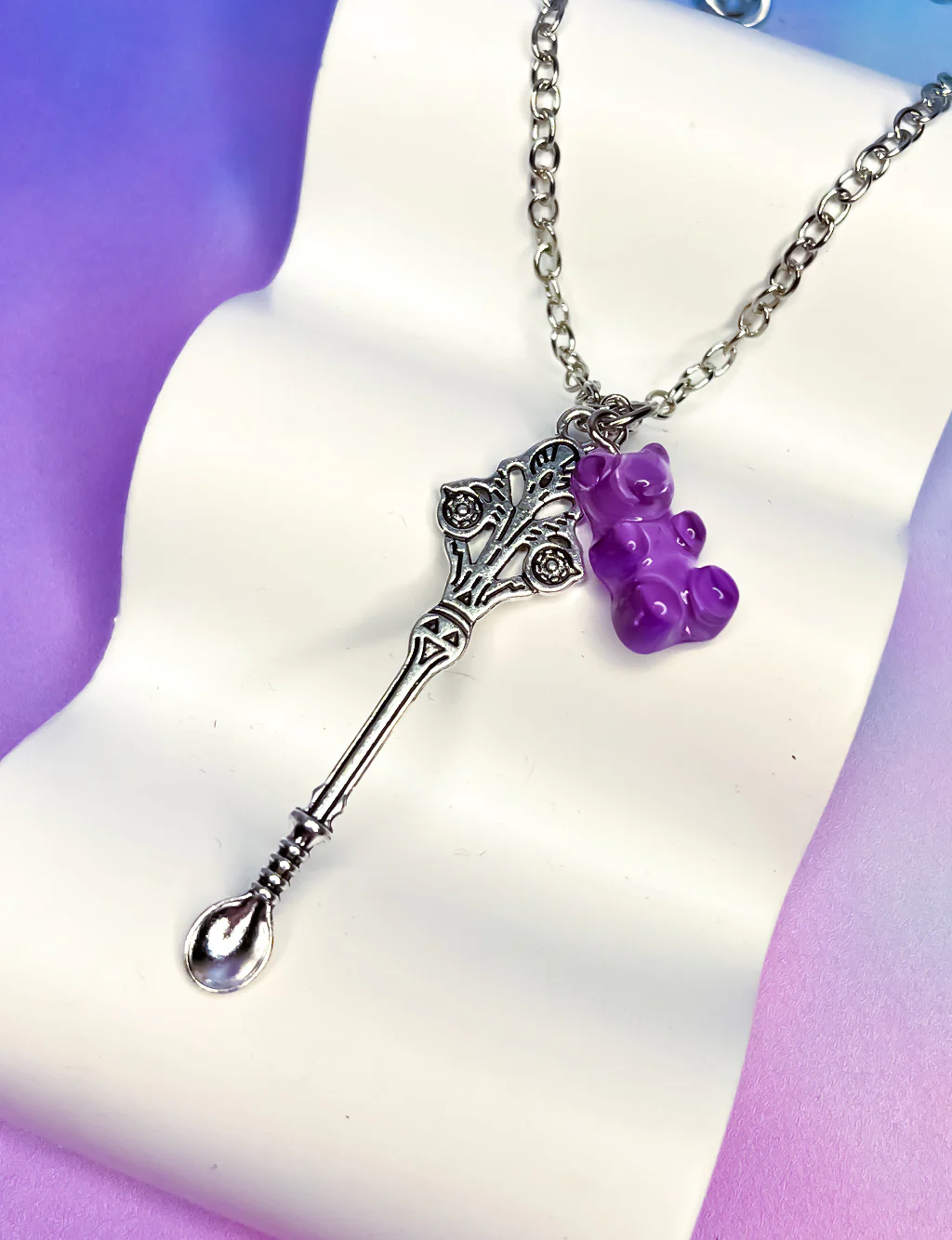 ROYAL GUMMI SCOOP NECKLACE - PURPLE