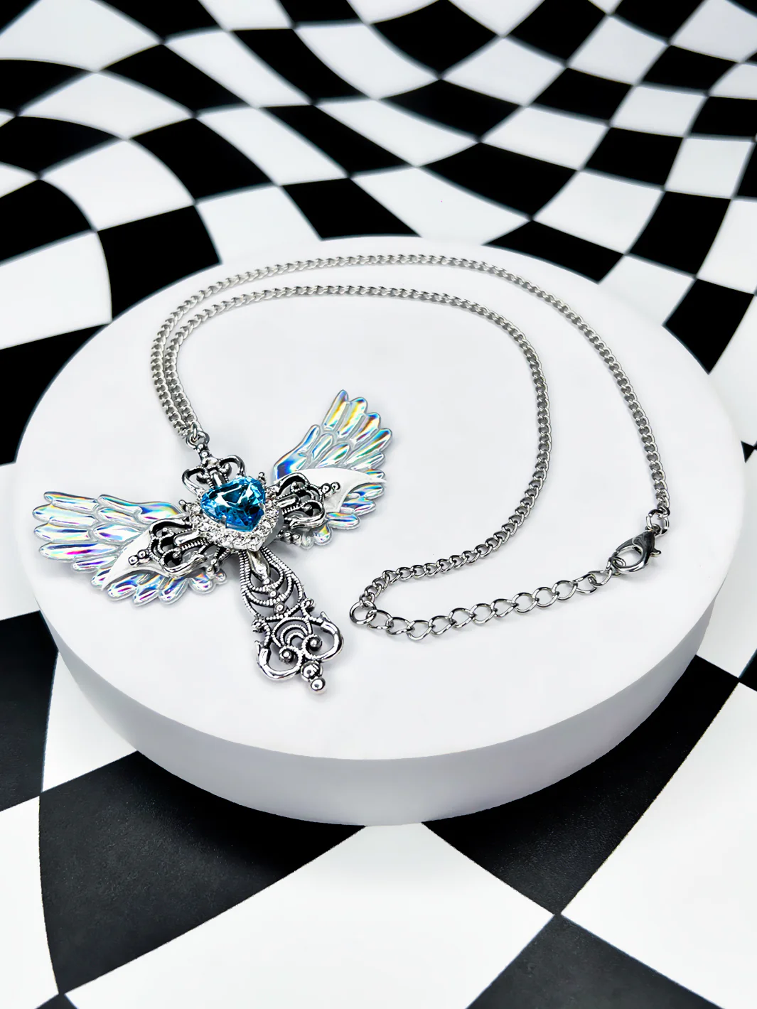 SACRED HEART NECKLACE - BLUE - Image 2