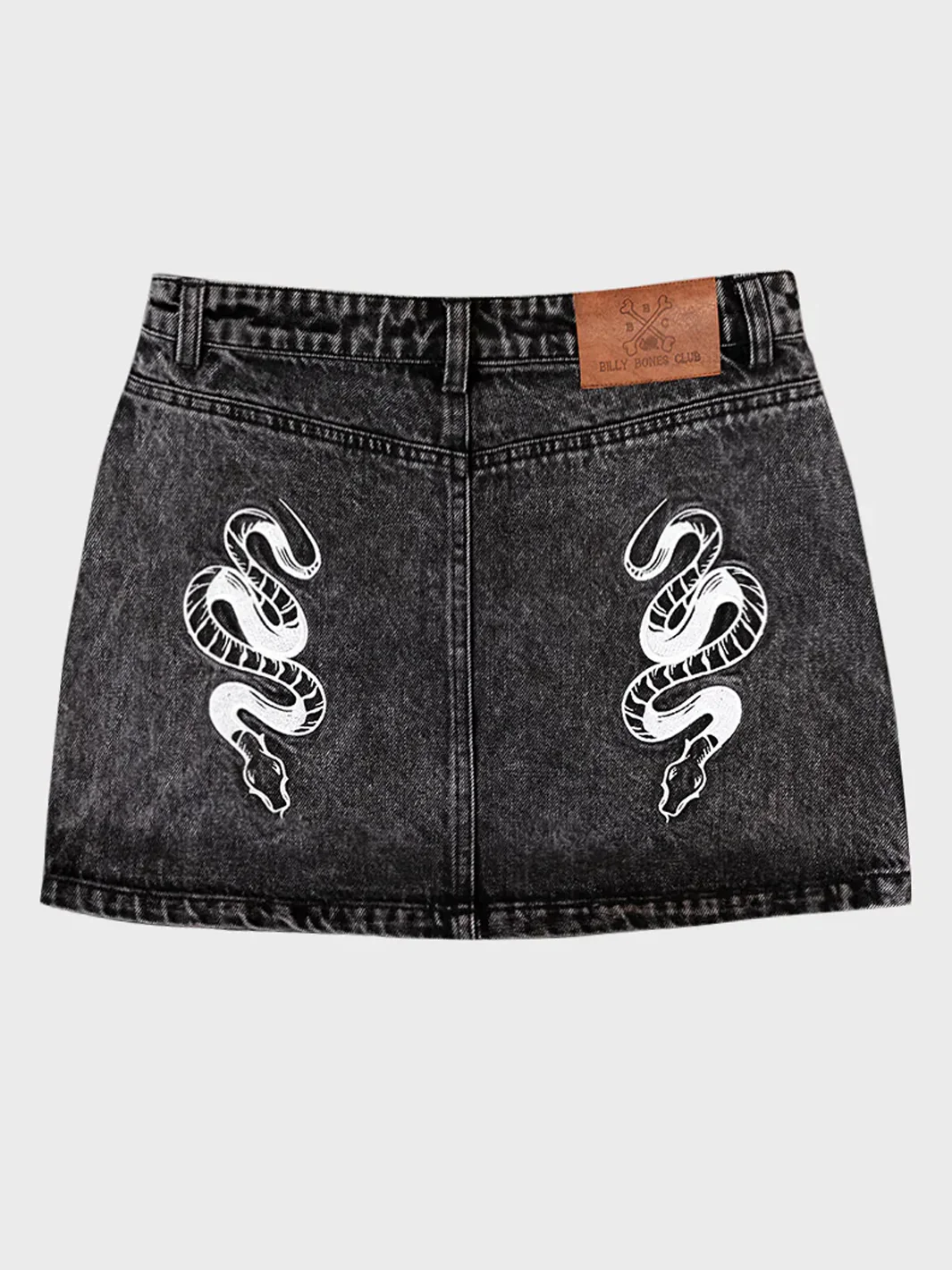 SERPENT DENIM SKIRT - WASHED BLACK - Image 3