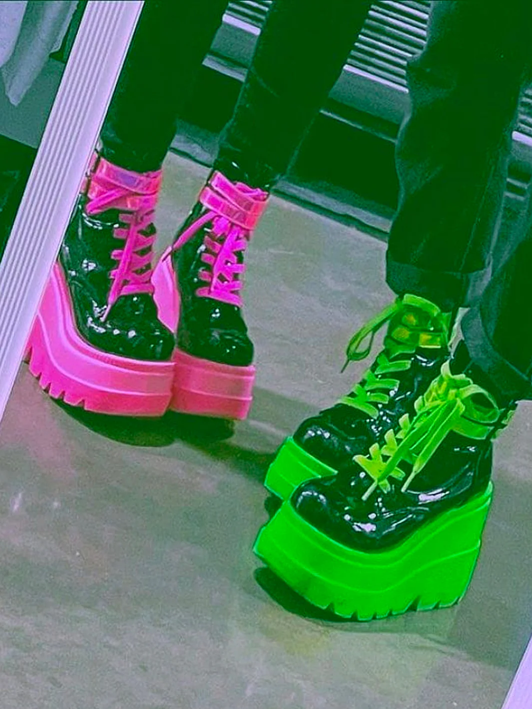 DEMONIA SHAKER-52 - BLACK PATENT UV NEON GREEN ✰ PRE ORDER ✰ - Image 5