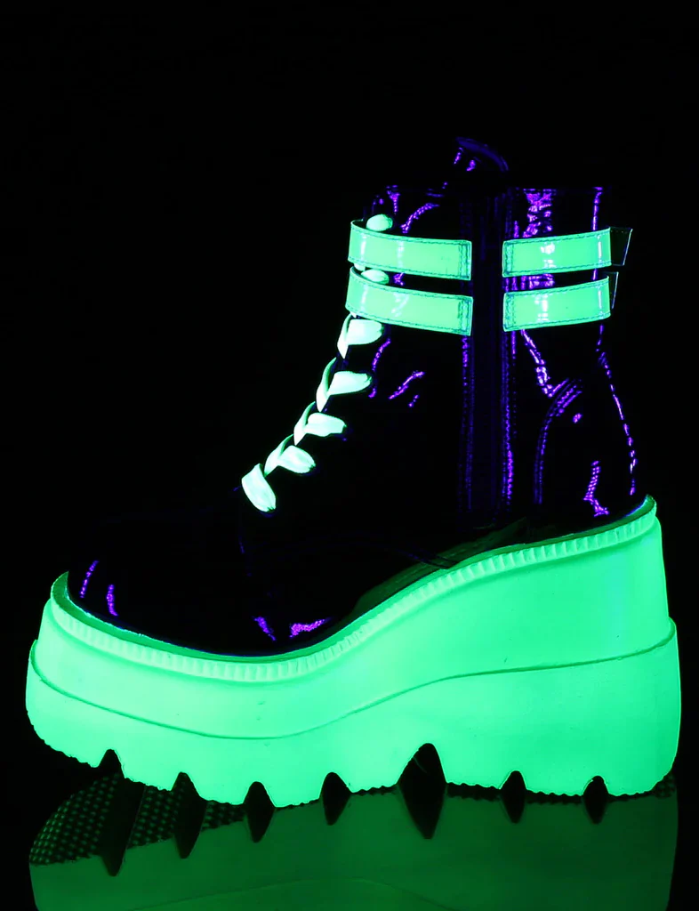 DEMONIA SHAKER-52 - BLACK PATENT UV NEON GREEN ✰ PRE ORDER ✰ - Image 6