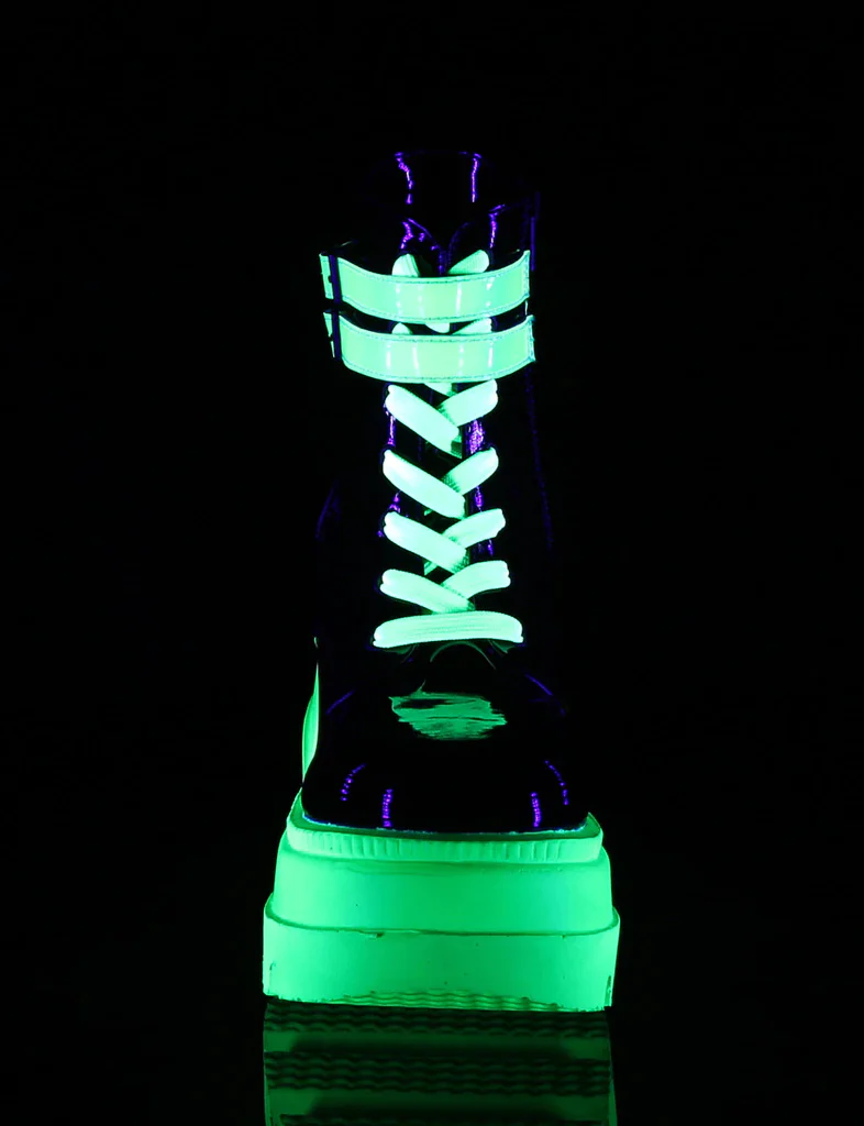 DEMONIA SHAKER-52 - BLACK PATENT UV NEON GREEN ✰ PRE ORDER ✰ - Image 7