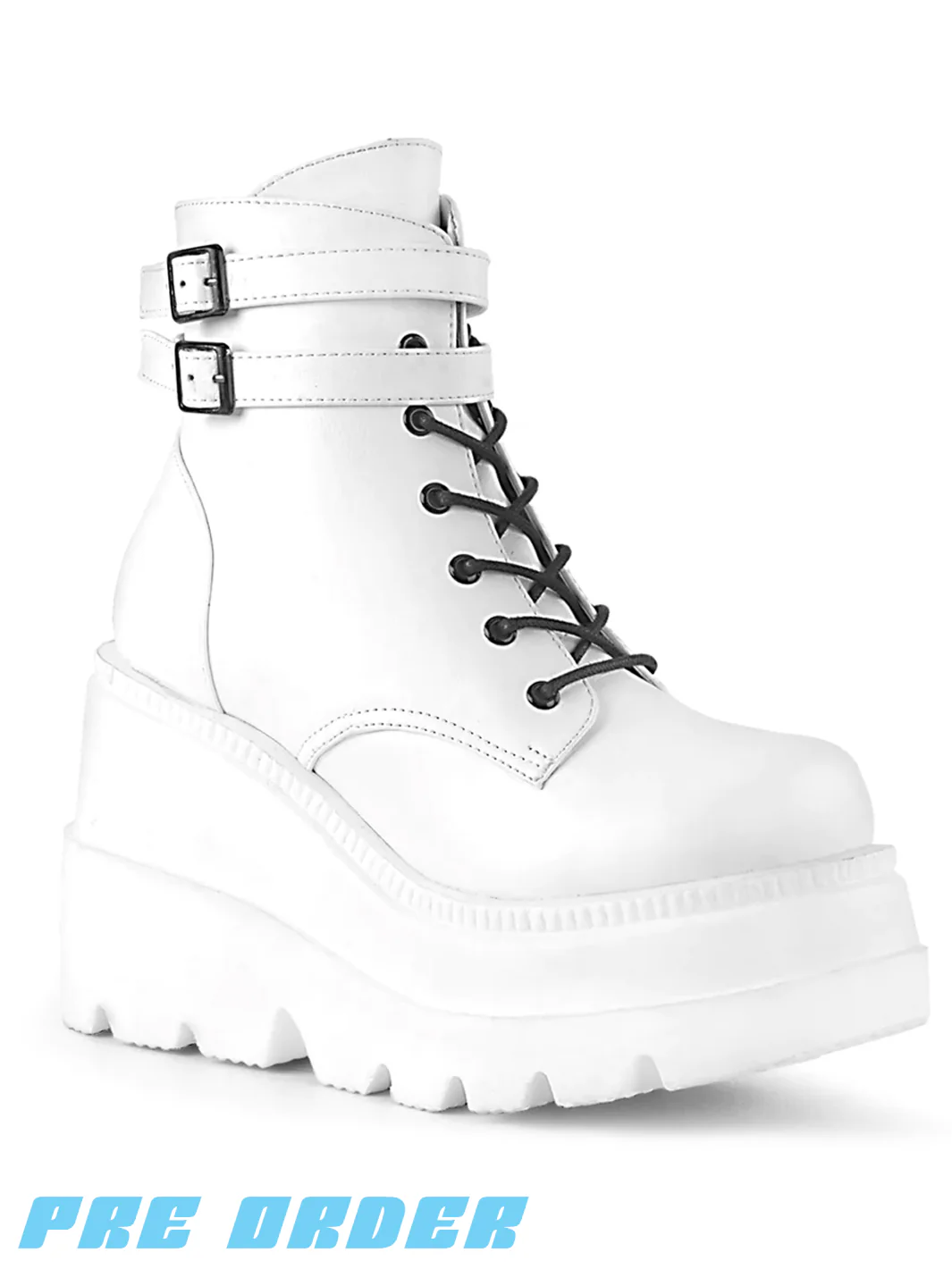 DEMONIA SHAKER-52 - WHITE VEGAN LEATHER ✰ PRE ORDER ✰