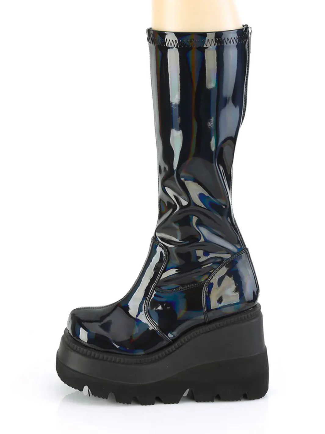 DEMONIA SHAKER 65 BOOTS - PATENT BLACK HOLO - Image 5
