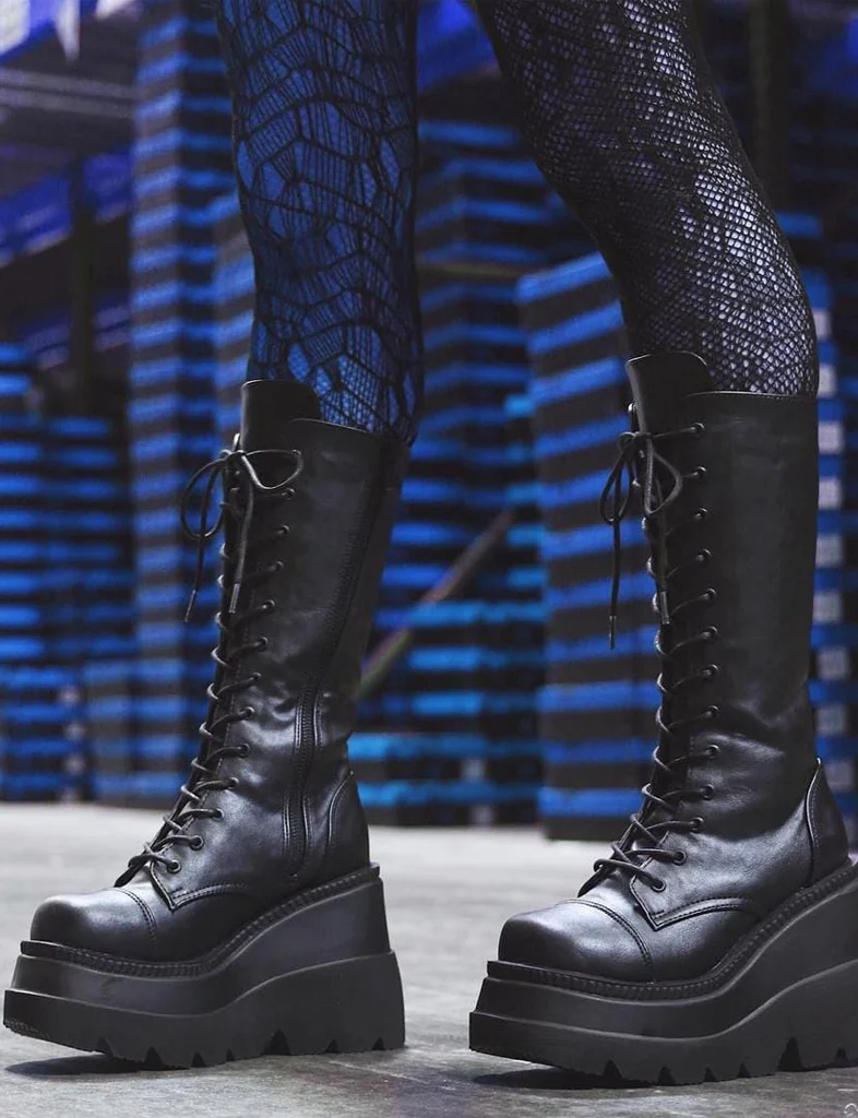 DEMONIA SHAKER 72 BOOTS - BLACK VEGAN LEATHER - Image 2