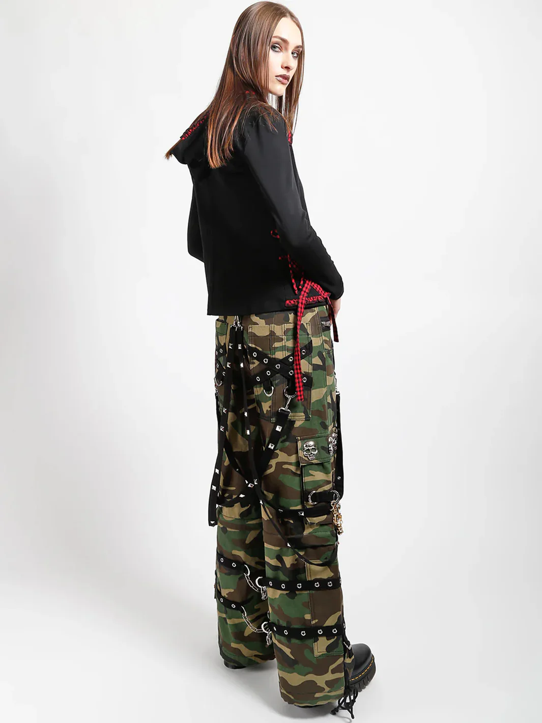 SKULL DENIM STUD PANT - CAMO - Image 5