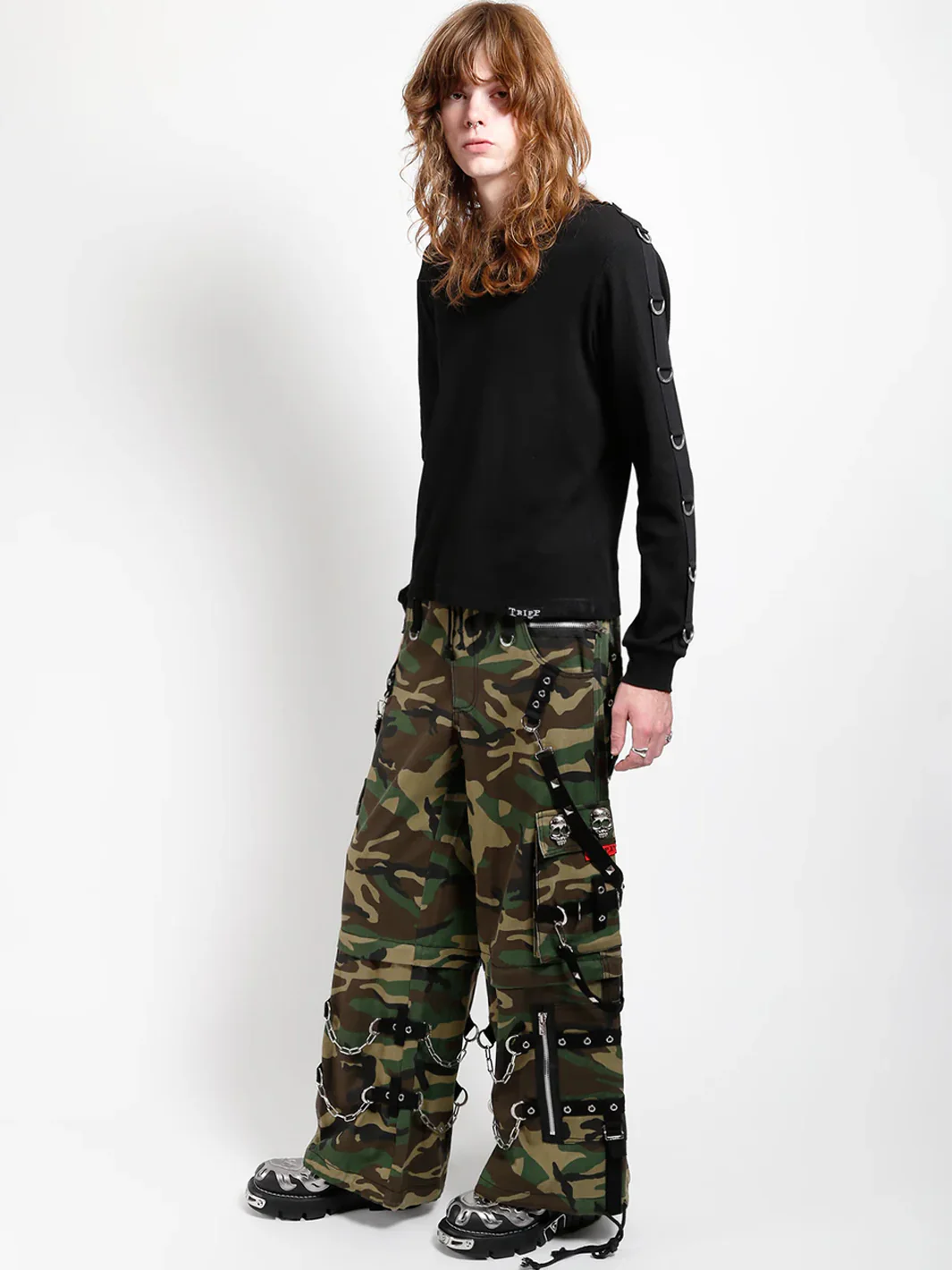 SKULL DENIM STUD PANT - CAMO - Image 7