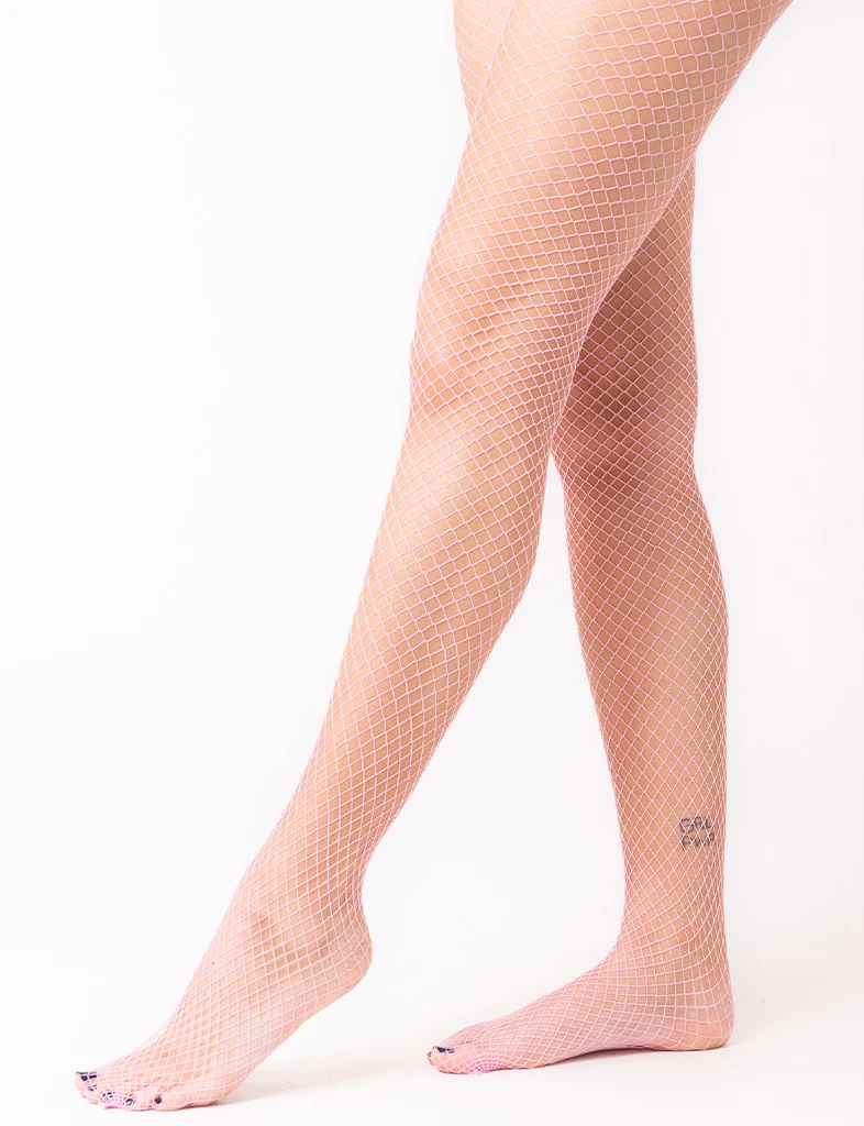 SMALL MESH FISHNET STOCKING - BABY PINK - Image 4
