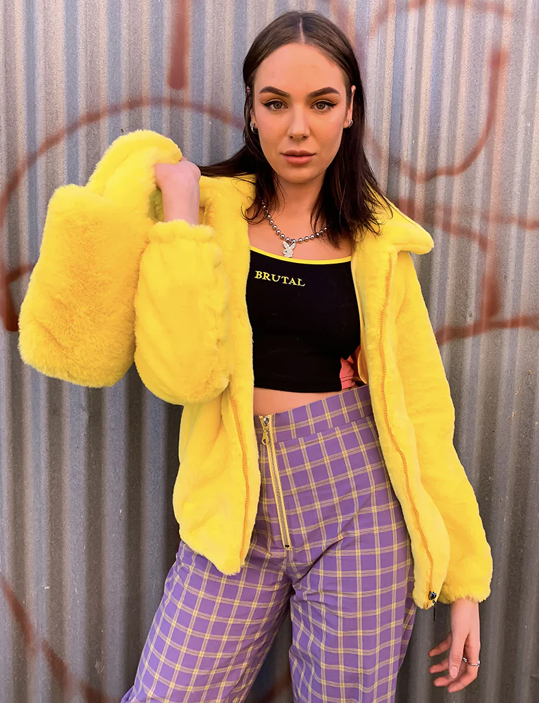 SMILEY FAUX FUR COAT - YELLOW ✰ MADE 4 U ✰ - Image 7