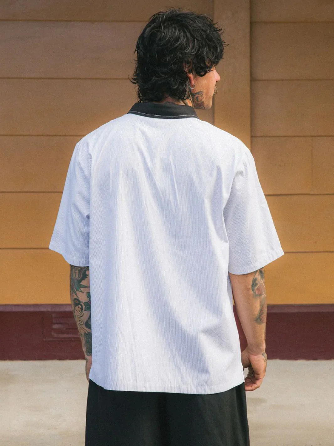STRIPED WEBB ACADEMY SHIRT - BLACK/WHITE - Image 5