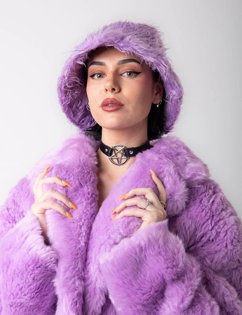 SHAGGY FUZZY HAT - PURPLE - Image 2