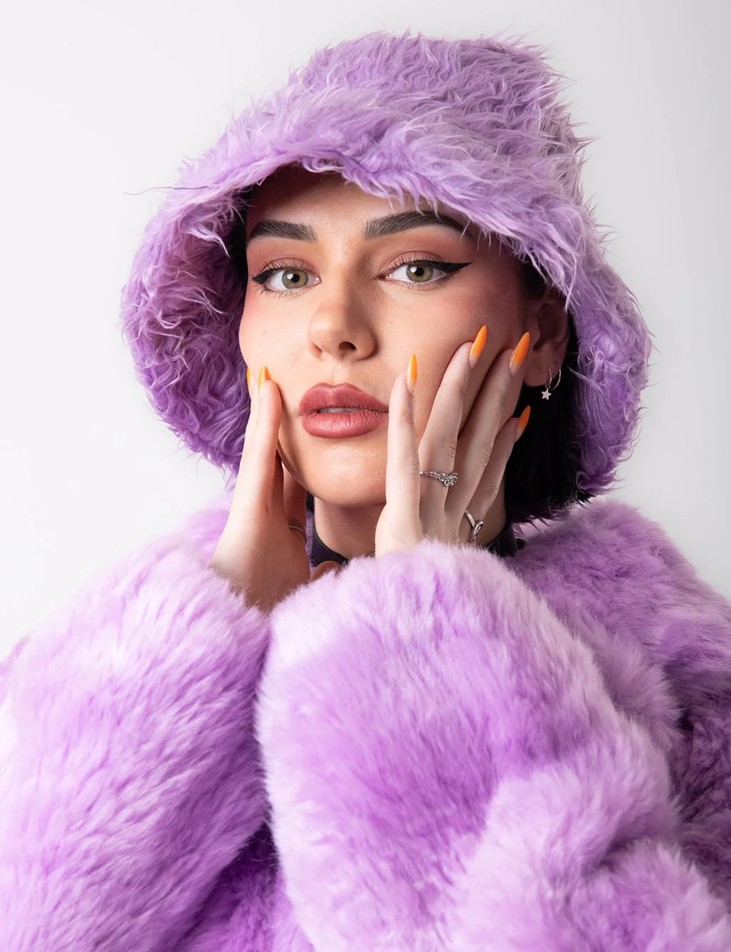 SHAGGY FUZZY HAT - PURPLE - Image 4