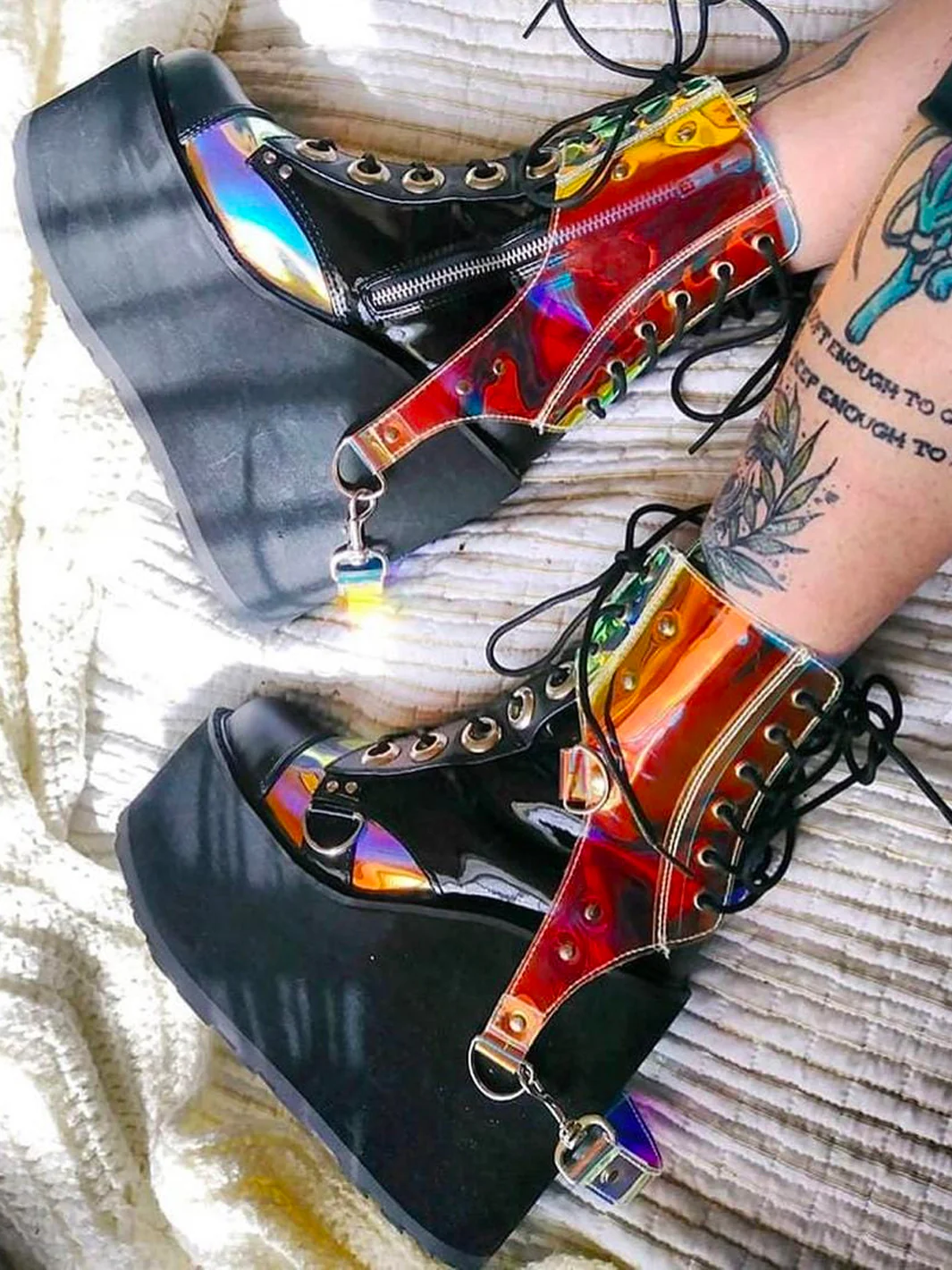 DEMONIA SWING-115 - BLACK VEGAN LEATHER & PATENT ✰ PRE ORDER ✰ - Image 2