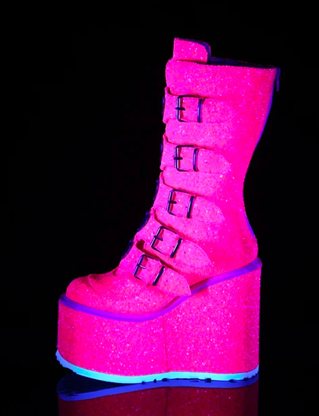 DEMONIA SWING 230 BOOTS - PINK GLITTER - Image 5