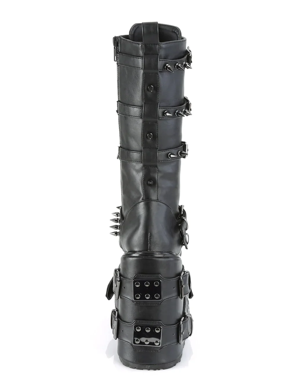DEMONIA SWING 327 PLATFORM BOOTS - BLACK VEGAN LEATHER - Image 7