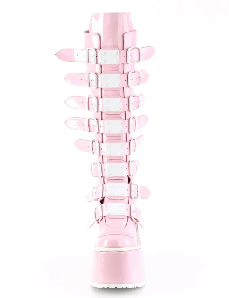 DEMONIA SWING-815 BOOTS - BABY PINK HOLOGRAM ✰ PRE ORDER ✰ - Image 4