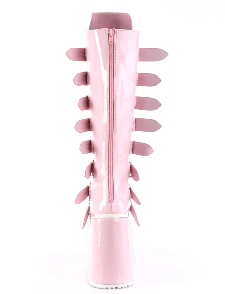 DEMONIA SWING-815 BOOTS - BABY PINK HOLOGRAM ✰ PRE ORDER ✰ - Image 6