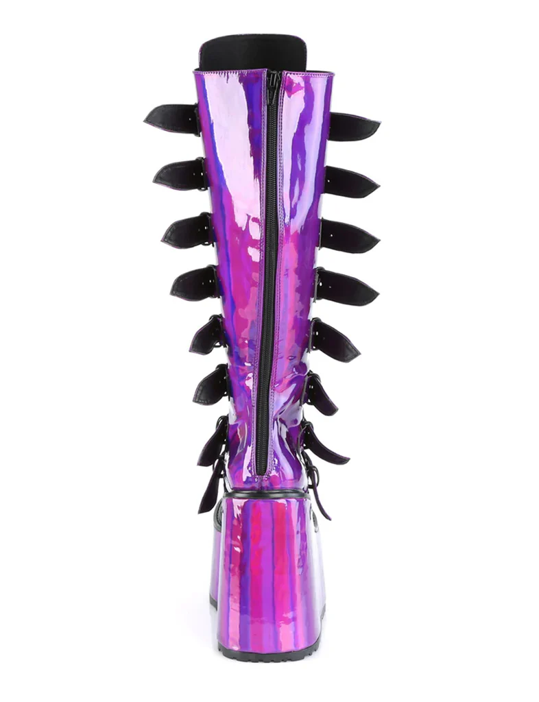 DEMONIA SWING-815 BOOTS - PURPLE HOLOGRAPHIC ✰ PRE ORDER ✰ - Image 5