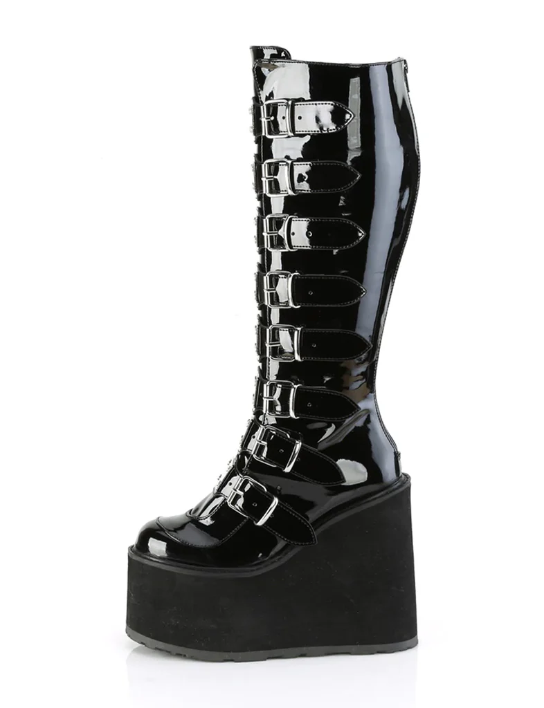 DEMONIA SWING-815WC - BLACK PATENT - WIDE CALF ✰ PRE ORDER ✰ - Image 3