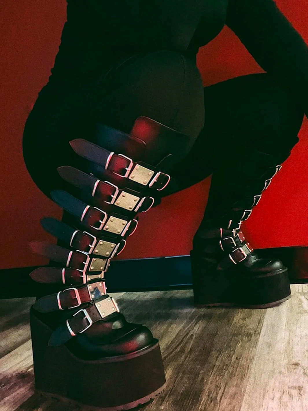 DEMONIA SWING-815WC - BLACK VEGAN LEATHER - WIDE CALF ✰ PRE ORDER ✰ - Image 2