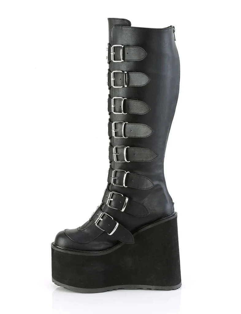 DEMONIA SWING-815WC - BLACK VEGAN LEATHER - WIDE CALF ✰ PRE ORDER ✰ - Image 4