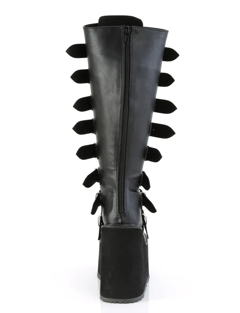 DEMONIA SWING-815WC - BLACK VEGAN LEATHER - WIDE CALF ✰ PRE ORDER ✰ - Image 5