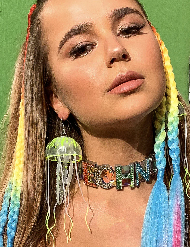 TECHNO CHOKER - RAINBOW HOLOGRAM - Image 2
