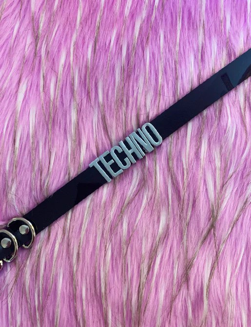 TECHNO MINI WORD CHOKER - BLACK - Image 4