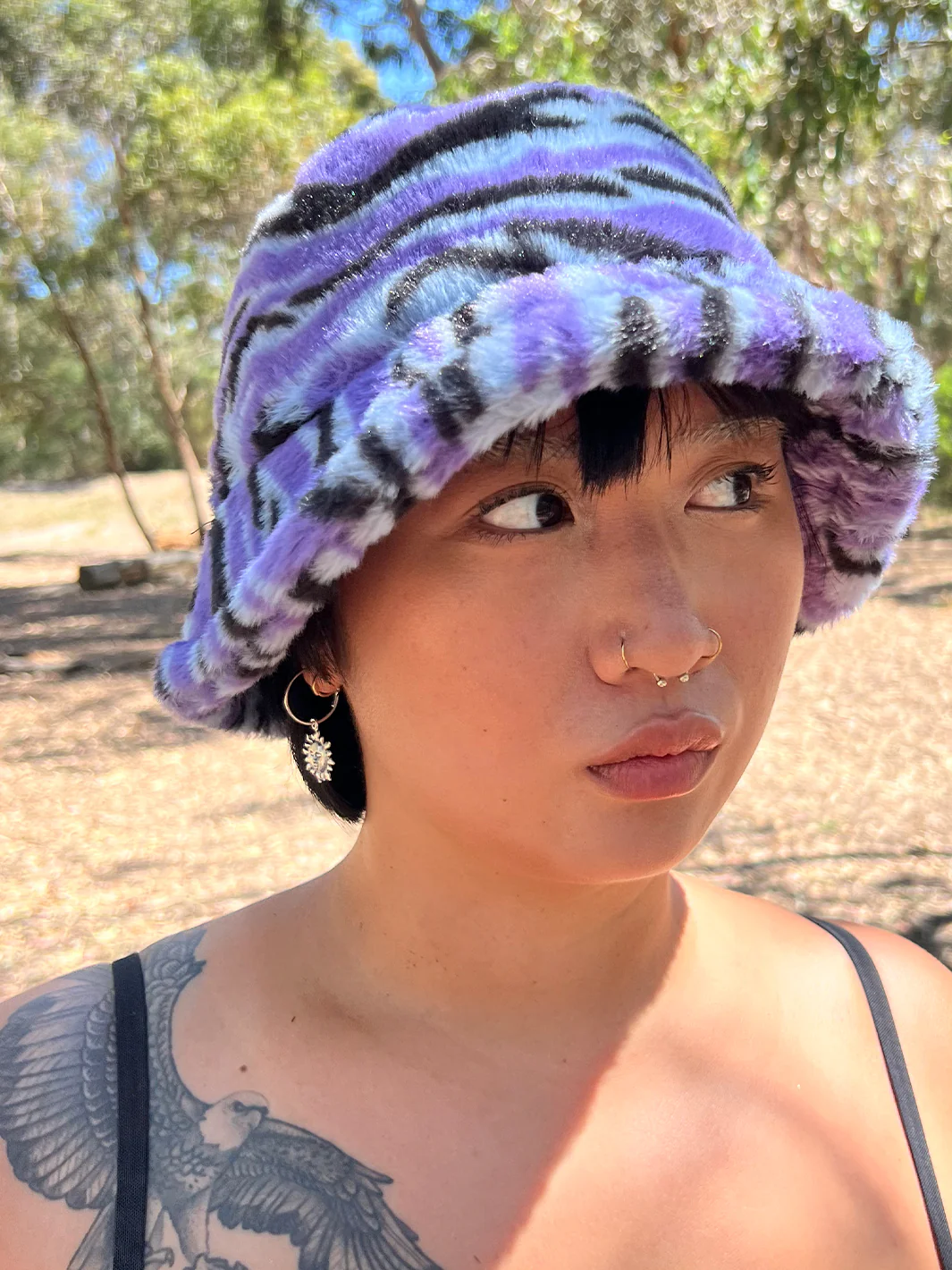 TIGER FUZZY HAT - BLUE - Image 3