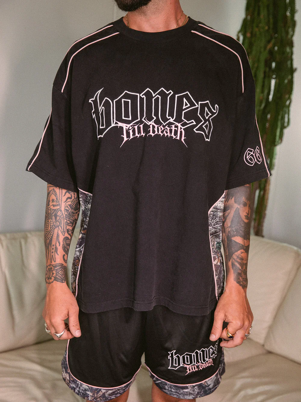 TILL DEATH CAMO PANEL TEE - VINTAGE BLACK