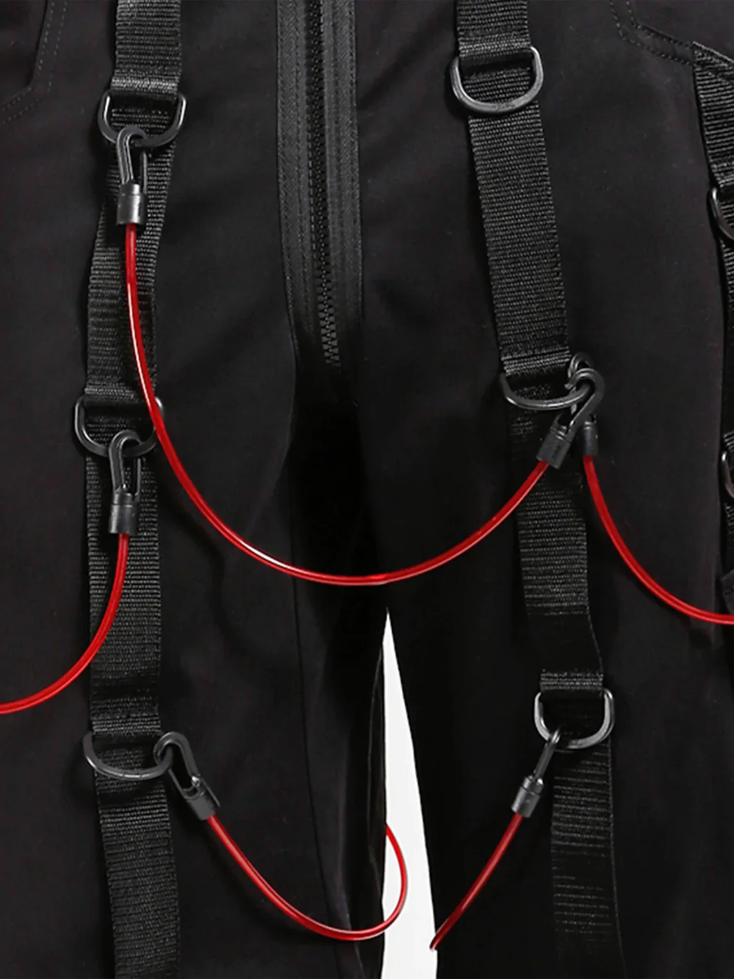 TRANSFUSION PANT - BLACK WITH RED STRAPS - Image 10