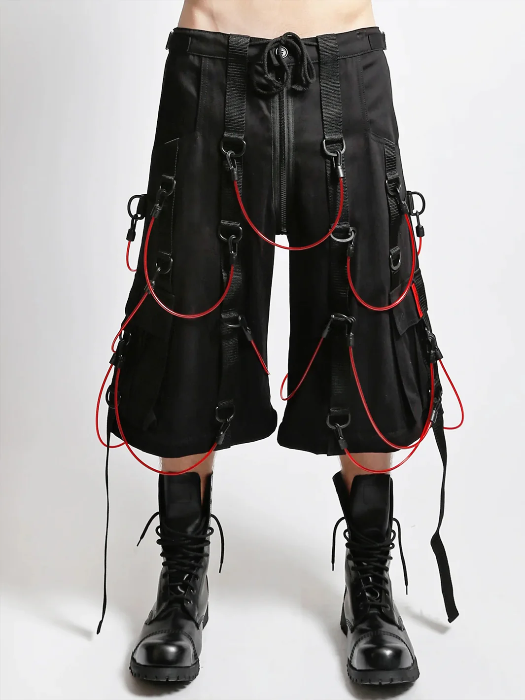 TRANSFUSION PANT - BLACK WITH RED STRAPS - Image 2