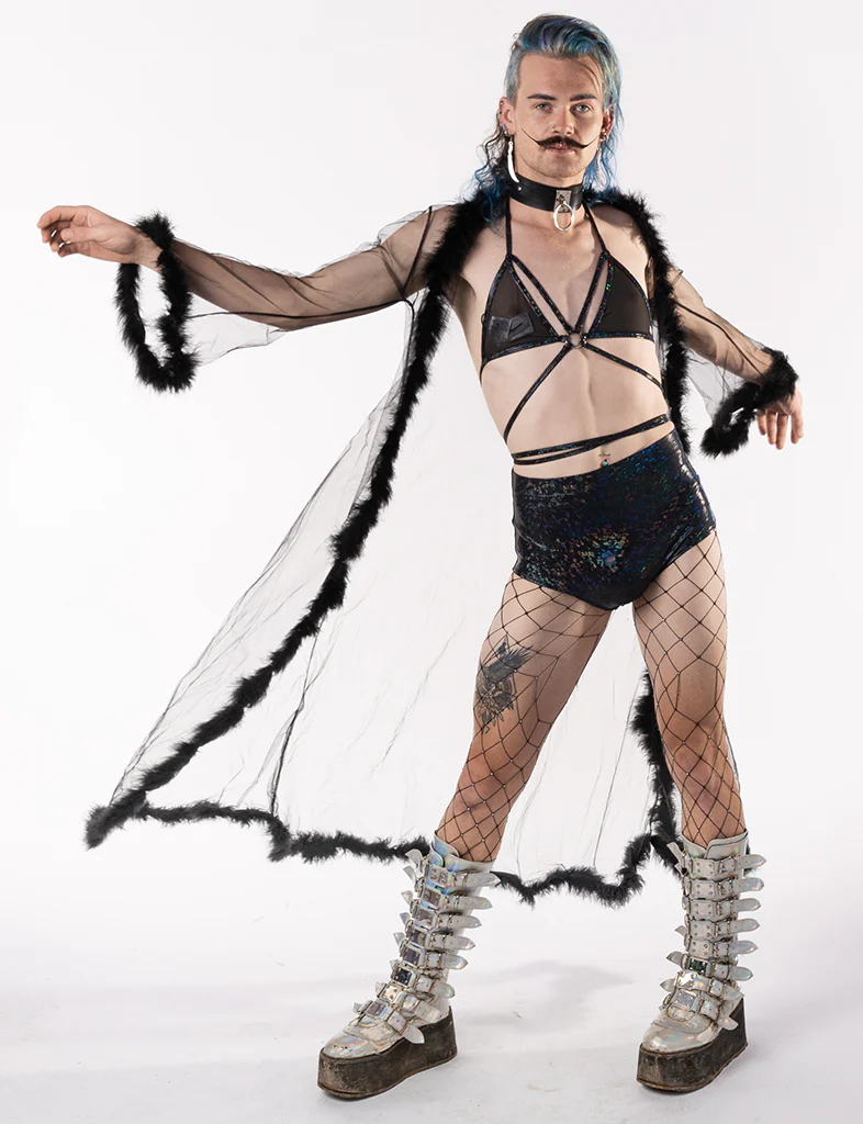 TRIANGLE WRAP TOP - BLACK MESH - Image 3