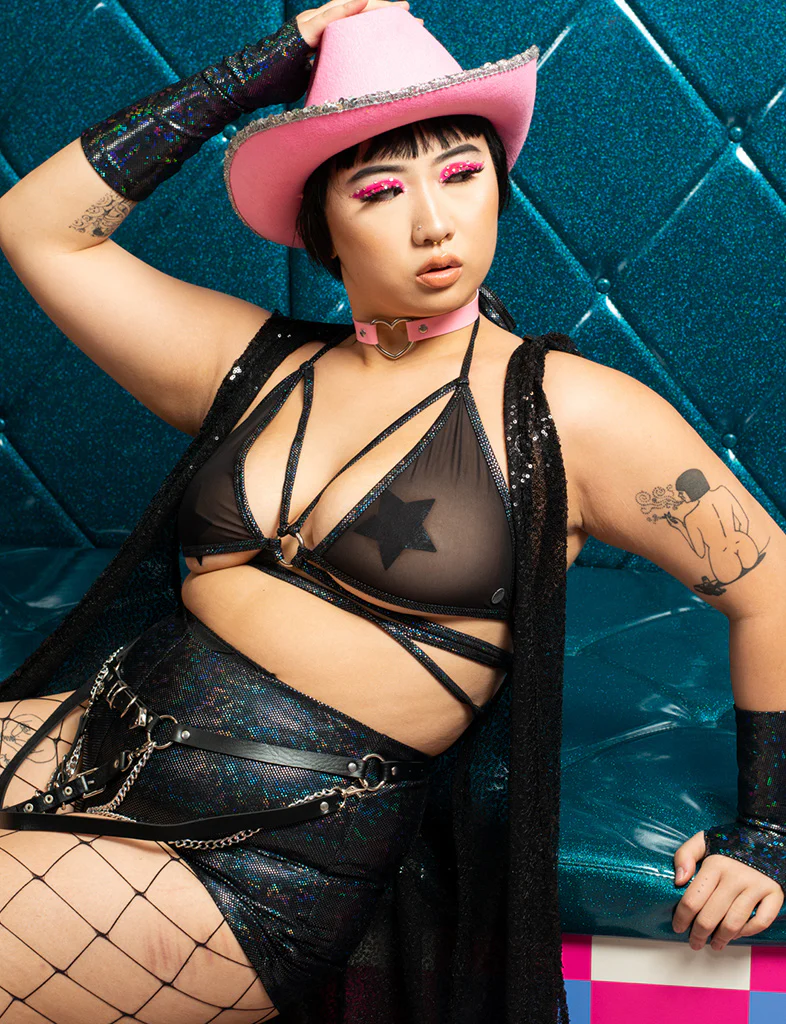 TRIANGLE WRAP TOP - BLACK MESH - Image 6