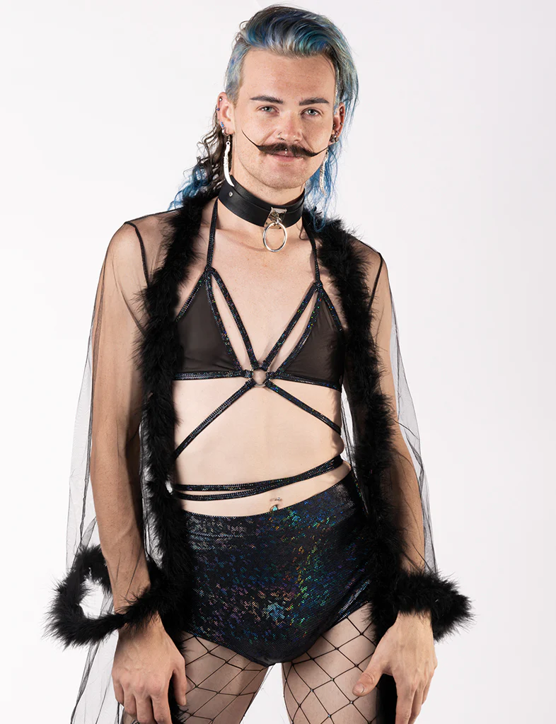 TRIANGLE WRAP TOP - BLACK MESH - Image 8