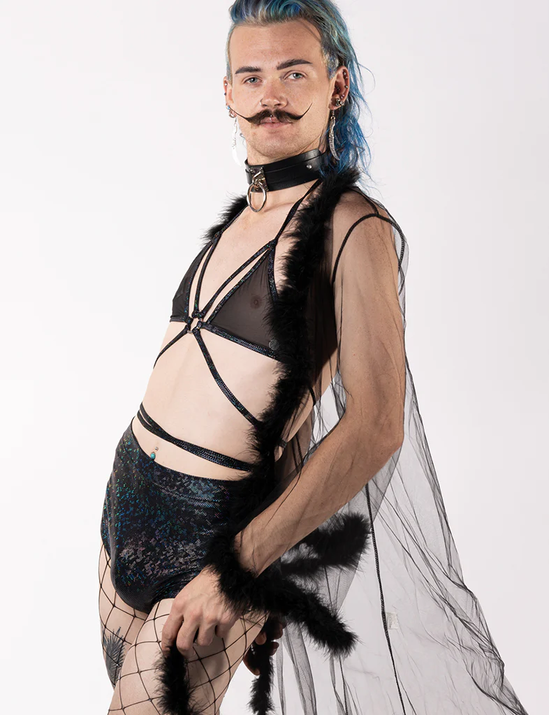TRIANGLE WRAP TOP - BLACK MESH - Image 9
