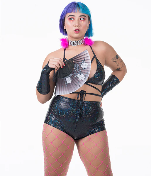 TRIANGLE WRAP TOP - BLACK MIDNIGHT INFERNO - Image 7