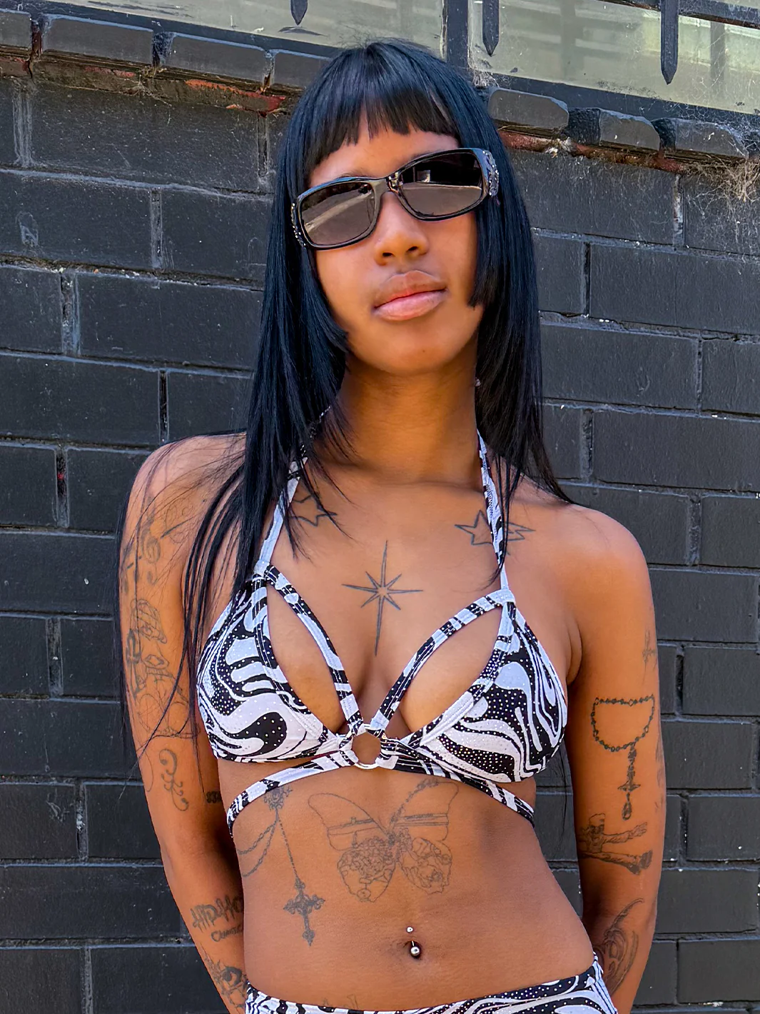 TRIANGLE WRAP TOP - UP IN SMOKE