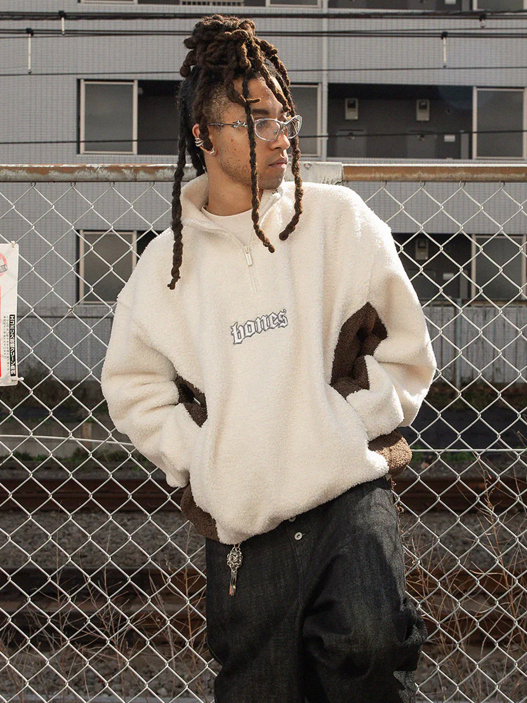 WEBBED COLLAR SHERPA JUMPER - STONE