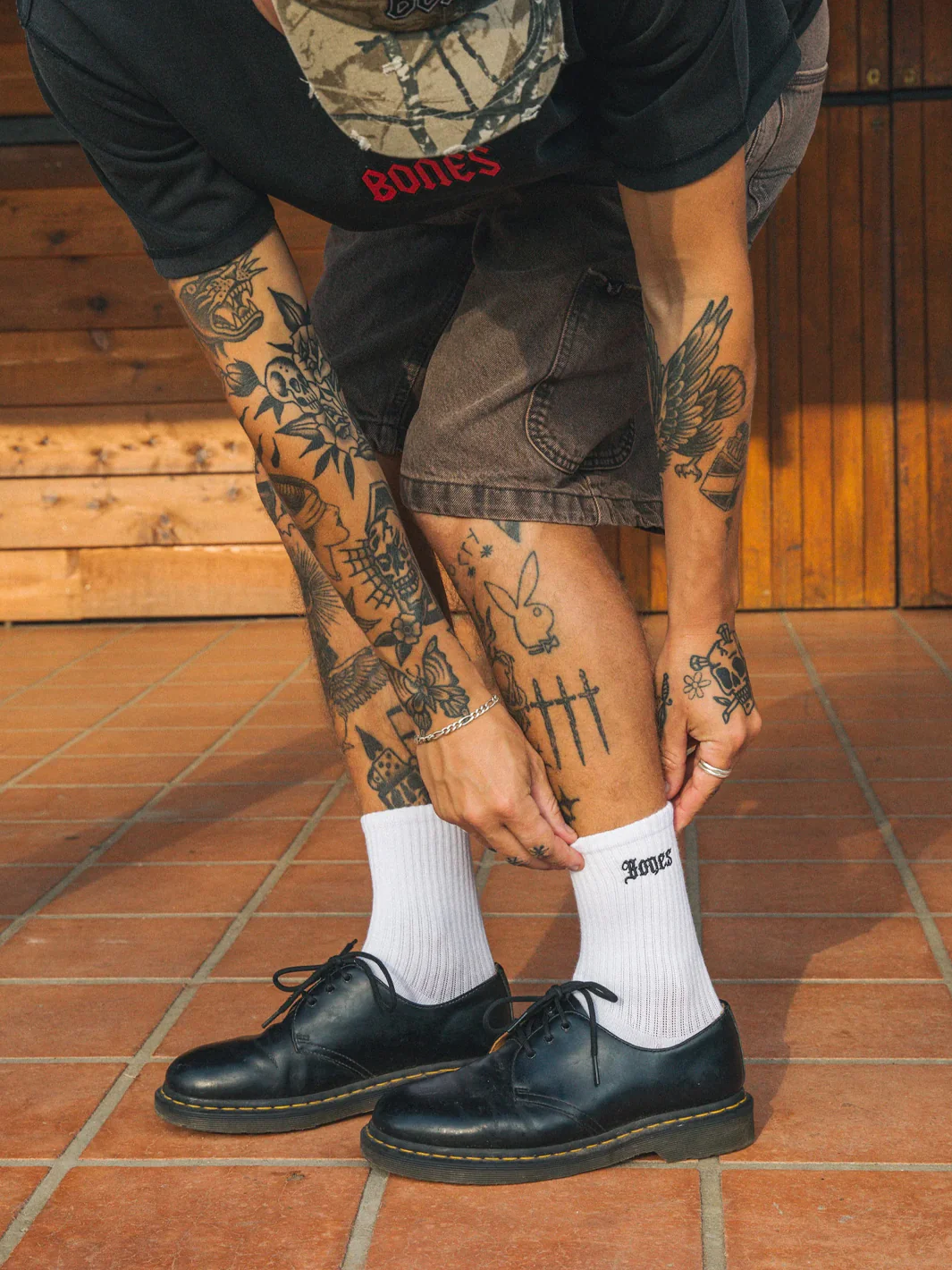 WHITE BONES SOCKS - BLACK BONES - Image 2