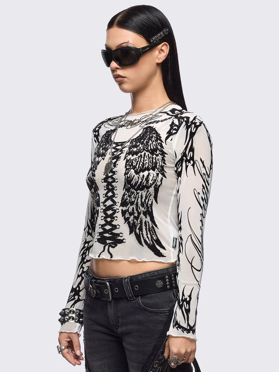 WING IT WHITE MESH TOP - Image 9