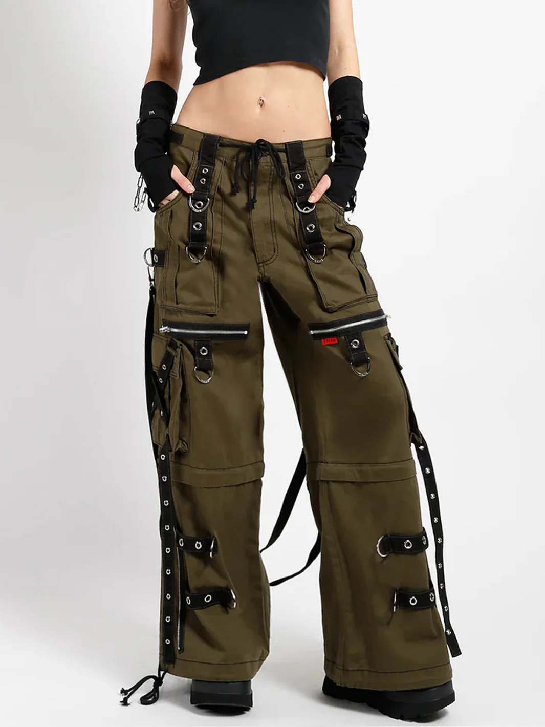 X-STRAP ZIP OFF PANT - ARMY/BLACK - Image 3