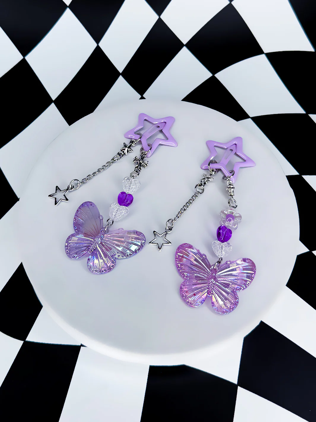 Y2K BUTTERFLY HAIR CLIPS - PURPLE