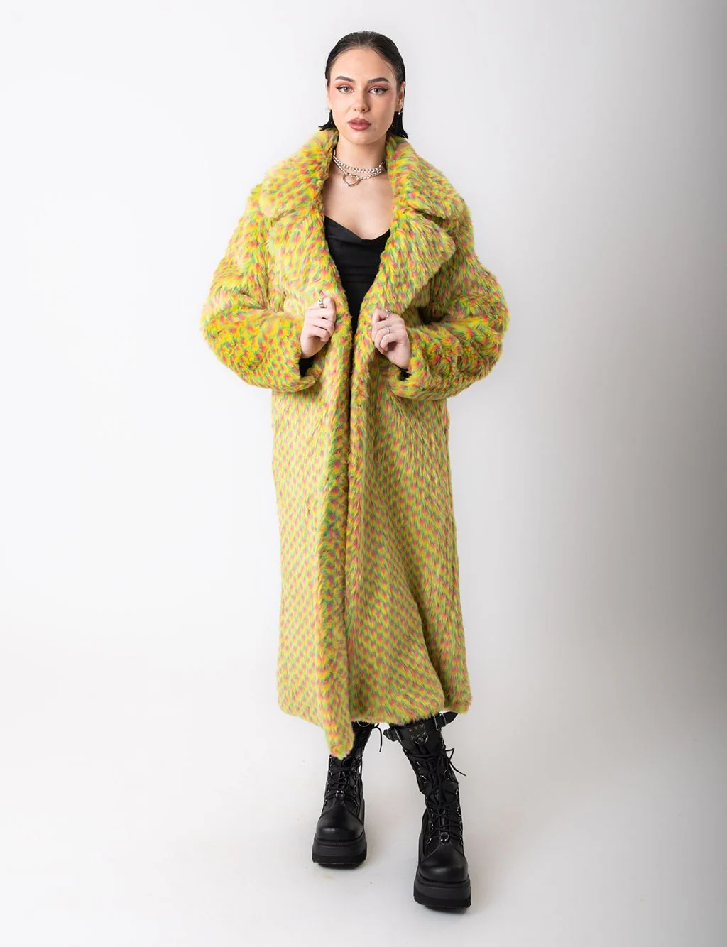 YELLOW MERMAID FAUX FUR JACKET - LONG LENGTH ✰ MADE 4 U ✰ - Image 4
