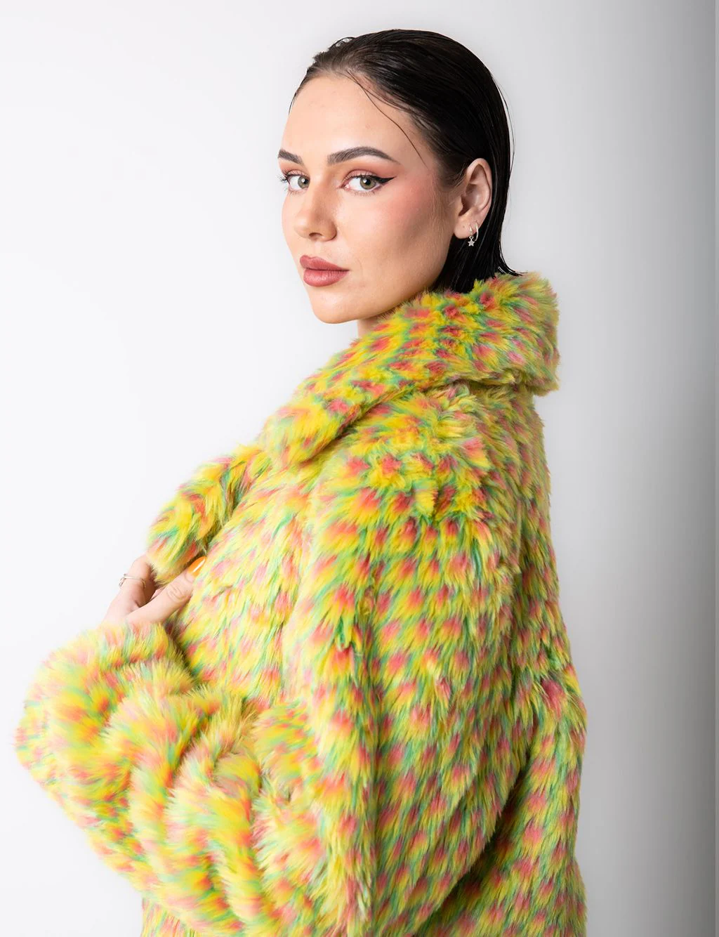 YELLOW MERMAID FAUX FUR JACKET - LONG LENGTH ✰ MADE 4 U ✰ - Image 5