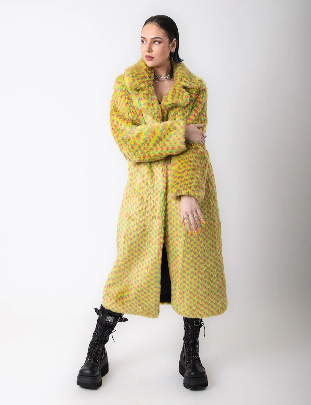 YELLOW MERMAID FAUX FUR JACKET - LONG LENGTH ✰ MADE 4 U ✰ - Image 6