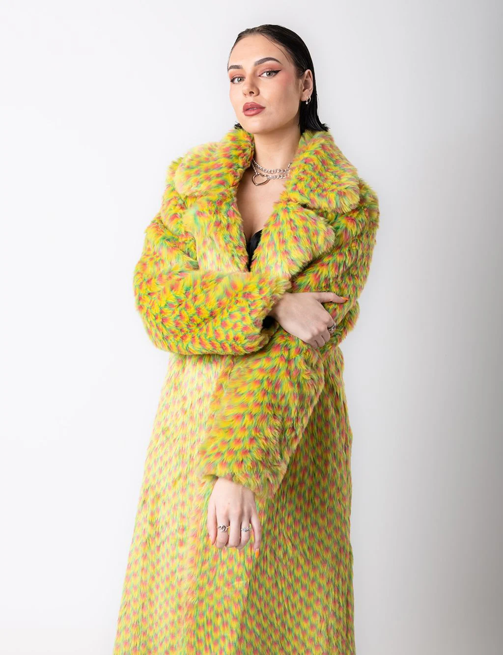 YELLOW MERMAID FAUX FUR JACKET - LONG LENGTH ✰ MADE 4 U ✰ - Image 9